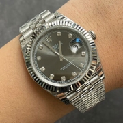 ROLEX M126334 デイトジャスト 41mm グレー 10Pダイヤ