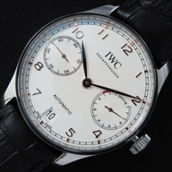 IWC ポルトギーゼ 自動巻き IW500701 ZF工場 ホワイト 黒革ベルト