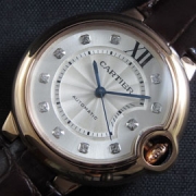 CARTIER バロンブルー Asain ETA搭載 自動巻き ピンクゴールド 革ベルト 高評価