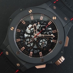 HUBLOT アエロバン クォーツ搭載 クロノグラフ スケルトン デイト表示
