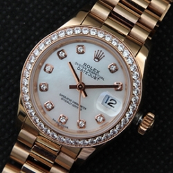 ROLEX デイトジャスト ホワイト文字盤 ベゼル全面ダイヤ 売れ筋