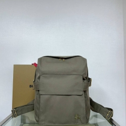 バーバリー スタイル コットンミックス リュック 刺繍入り サイズ：33×10×43cm