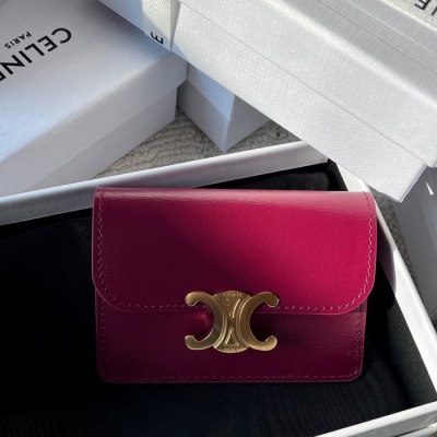 CELINE トリオンフ カードケース カーフレザー レディース 10.5×7×1cm