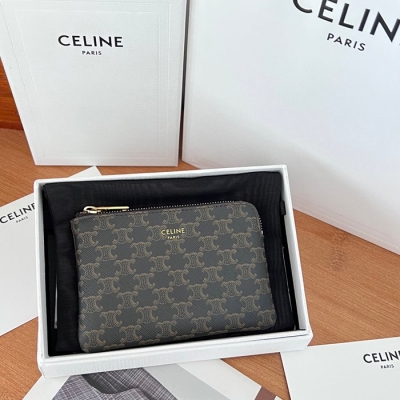 CELINE トリオンフ コインケース カーフレザー レディース 13×9×1cm