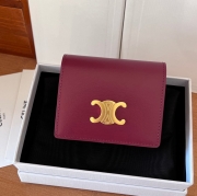CELINE トリオンフ 名刺入れ カーフレザー レディース 10.5×8×3.5cm