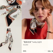 エルメス 鞍具花束ツイリー小スカーフ 5 x 86.5cm