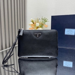 PRADA クラッチバッグ サフィアーノレザー メンズ 24×17cm