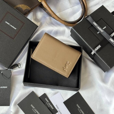 YSL カードケース カーフレザー ユニセックス 7.5×11×1cm