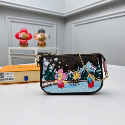 LOUIS VUITTON ミニポシェット アクセサリー モノグラム キャンバス レディース 15.5×10.5×4cm