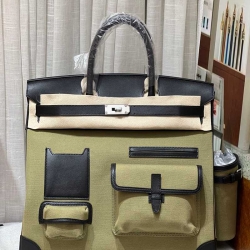 HERMES HAC 40 カーゴ キャンバス×スウィフト メンズ 40×30×15cm