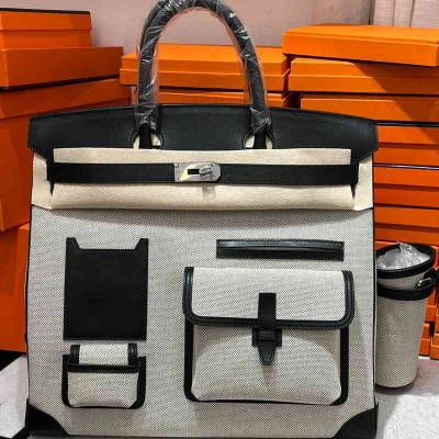 HERMES HAC 40 カーゴ キャンバス×スウィフト メンズ 40×30×15cm