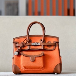 HERMES バーキン 25 カーゴ キャンバス×スウィフト レディース 25×20×13cm