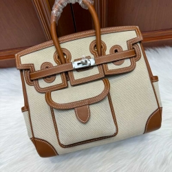 HERMES バーキン 25 カーゴ キャンバス×スウィフト レディース 25×20×13cm