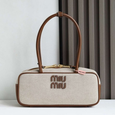 MIUMIU ショルダーバッグ キャンバス ボーリングバッグ 28×12×9cm
