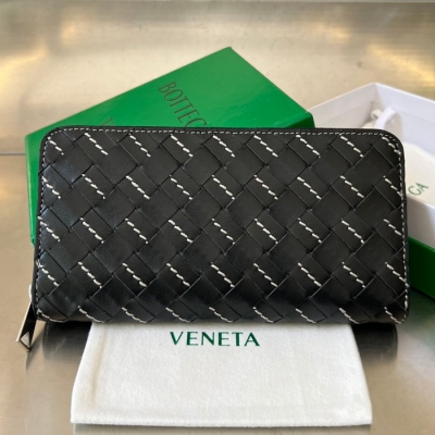 BOTTEGA VENETA イントレチャート ステッチ ロングウォレット メンズ 19×11.4×2cm
