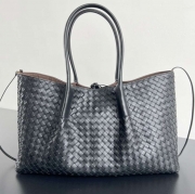 BV トートバッグ レザー ハンドバッグ 編み込み 23×43×14.5cm