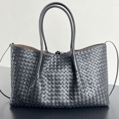 BV トートバッグ レザー ハンドバッグ 編み込み 23×43×14.5cm