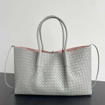 BV トートバッグ レザー ハンドバッグ 編み込み 23×43×14.5cm