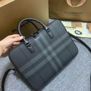 BURBERRY チェック ブリーフケース メンズ 38×28×9cm