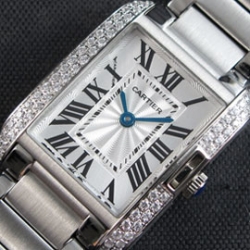 CARTIER タンクアングレーズ クォーツ搭載