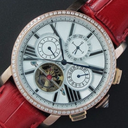 CARTIER ロトンド ドゥ Asian 21600振動 自動巻き ホワイト 人工ダイヤ 日付