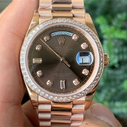 ROLEX 128345RBR デイデイト 36mm ブラウン ダイヤ