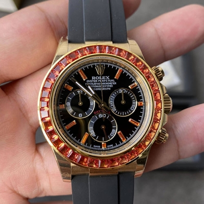 ROLEX 116588SACO ブラック/金ダイヤル ラバー コピー