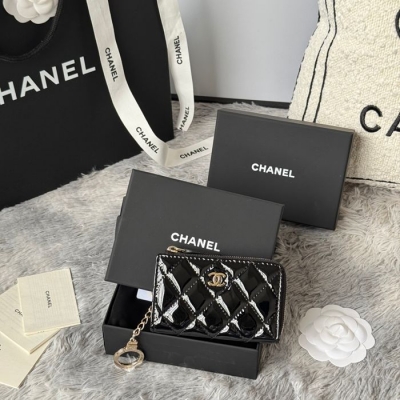 CHANEL L字ジップコインパース カーフレザー レディース 12×7cm