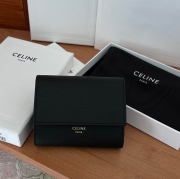 CELINE ショートウォレット カーフレザー レディース 10.5×10×2cm