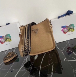 PRADA ショルダーバッグ ディアスキンレザー デュアルストラップ レディース 20×19×6cm