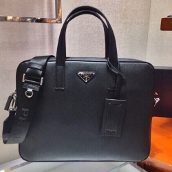 PRADA ブリーフケース サフィアーノレザー メンズ 36×28×4cm