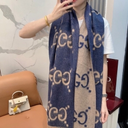 グッチ 新作 大G両面カシミヤスカーフ。100％カシミヤ 45x200cm