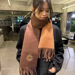 エルメス 両面ラムカシミヤスカーフ 30x180cm