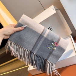 ロエベ めったに見ない優しい色合い。両面配色。カシミヤ 30 x 180cm