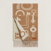 エルメス Hキー両面カシミヤスカーフ 30 180