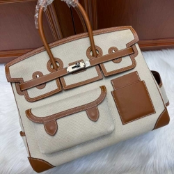 HERMES バーキン 35 カーゴ キャンバス×スウィフト レディース 35×25×18cm