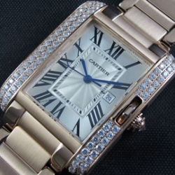 CARTIER タンクアングレーズ ベゼルダイヤ 激安腕時計