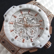 HUBLOT ビッグバン 白文字盤 ピンクゴールドインデックス 奇麗仕上げ