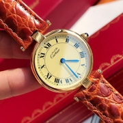 CARTIER 94321 ヴェルメイユ SV925 革ベルト クォーツ レディース 高品質