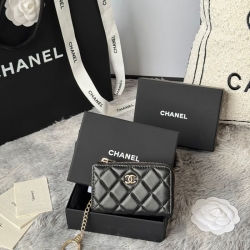 CHANEL L字ジップコインパース ラムスキン レディース 12×7cm