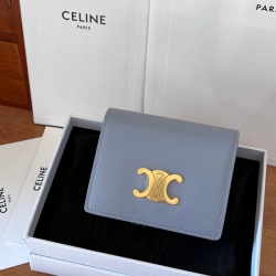 CELINE トリオンフ 名刺入れ カーフレザー レディース 10.5×8×3.5cm