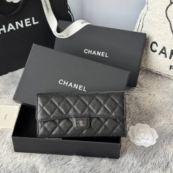 CHANEL CF ロングウォレット カーフレザー レディース 10.5×19×3cm