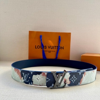 LV メンズ ベルト イニシャル 両面用 4.0cm