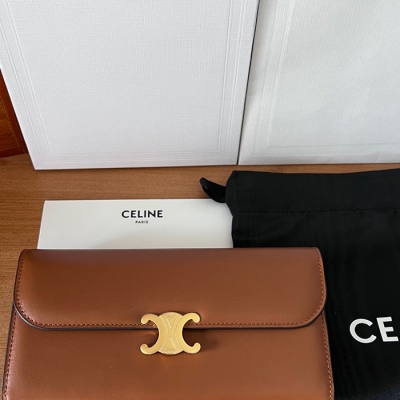 CELINE トリオンフ ロングウォレット カーフレザー レディース 19×10×3cm