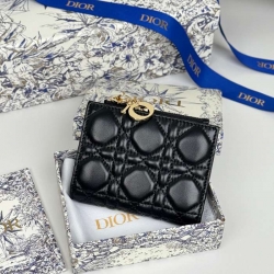 DIOR カロ ダリア ウォレット ラムスキン レディース 11.5×9×2cm