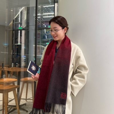 ロエベ プレミアムグラデーションカシミヤストール 35x190cm