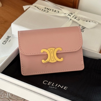 CELINE トリオンフ カードケース カーフレザー レディース 10.5×7×1cm