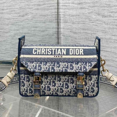DIOR サドル メッセンジャーバッグ ラフィア ユニセックス 23×15×8cm