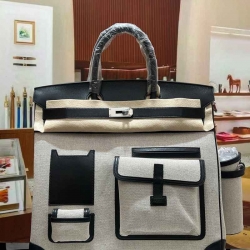 HERMES HAC 40 カーゴ キャンバス×スウィフト メンズ 40×30×15cm