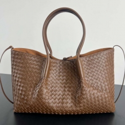 BV トートバッグ レザー ハンドバッグ 編み込み 23×43×14.5cm